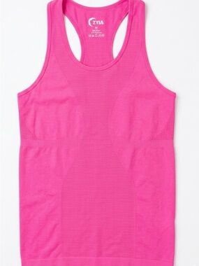 ZYIA Pink Seamless Performance Mesh Racerback Tank Top Gym Athletic Sport